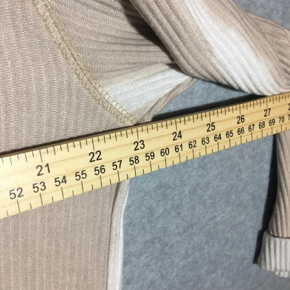 Womens Jodifl Blouse V Neck Neutral Striped Boho Beachy Thin Long Sleeve - Picture 3 of 5